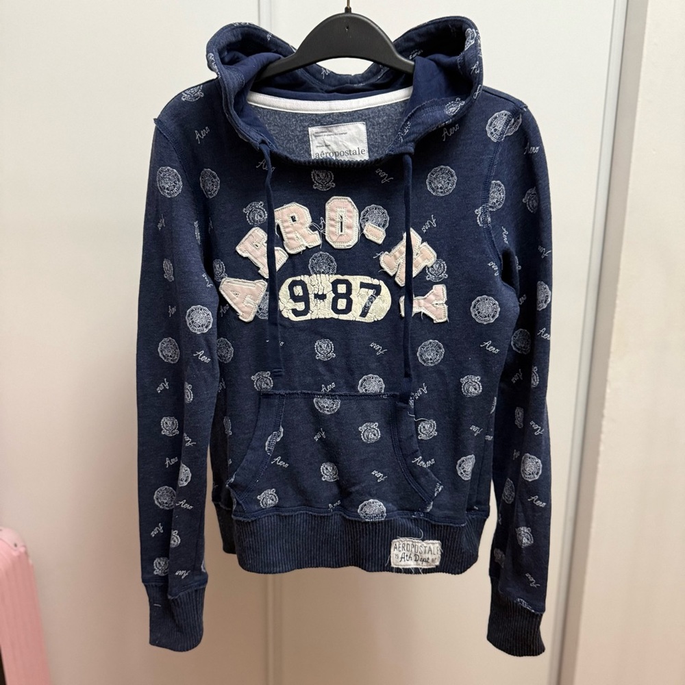 Aeropostale Navy Blue Graphic Hoodie